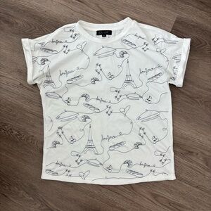 On 12th Parisian Embroidered White Tee Shirt